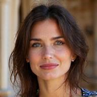 Portrait charismatique de Léa Moreau, guide culturel et historienne de l'art.